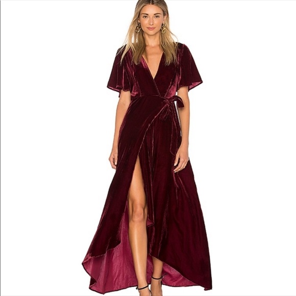 Privacy Please Krause Velvet Wrap Dress XS - Picture 1 of 8